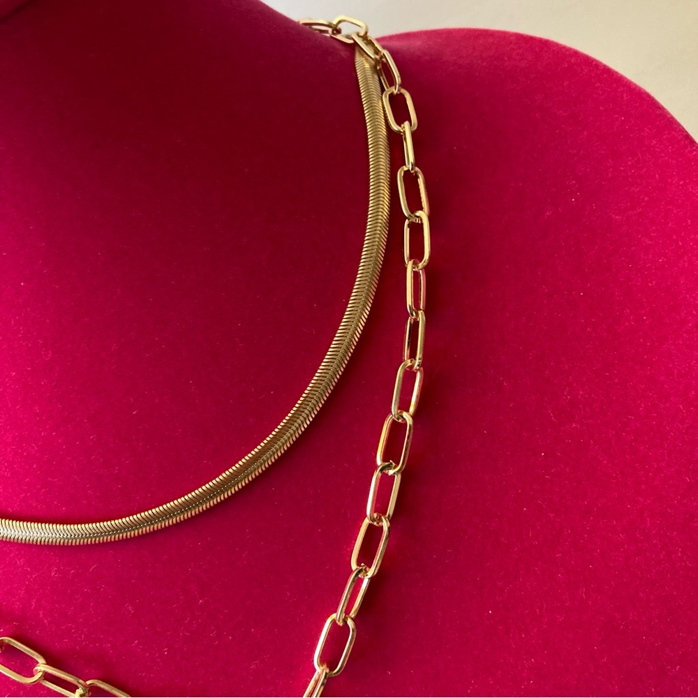 Two Layer Necklace Adjustable | Round Charm | Gol… - image 5